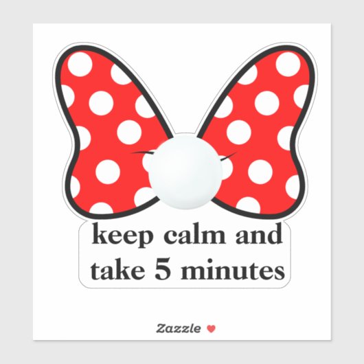 Red polka dots vibrant Ribbon Sticker (Vel)