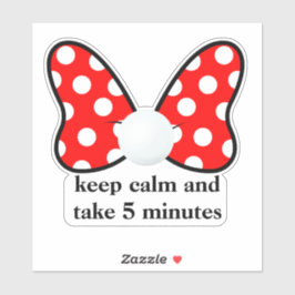 Red polka dots vibrant Ribbon Sticker