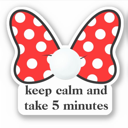 Red polka dots vibrant Ribbon Sticker (Voorkant)