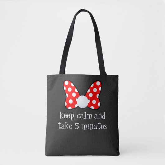 Red polka dots vibrant Ribbon Tote Bag (Voorkant)