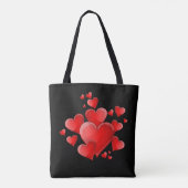 Red polka dots vibrant Ribbon Tote Bag (Achterkant)