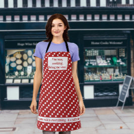 Red Polka Dots Wine-Loving Cook Apron Schort