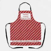 Red Polka Dots Wine-Loving Cook Apron Schort (Voorkant)