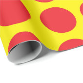 Red Polka Dots Yellow Cadeaupapier (Rol Hoek)