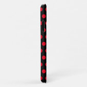 Red Polka Dots Zwart iPhone Case of Kies Kleuren (Achterkant/rechts)