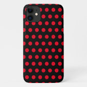 Red Polka Dots Zwart iPhone Case of Kies Kleuren (Achterkant)