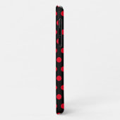 Red Polka Dots Zwart iPhone Case of Kies Kleuren (Achterkant/links)