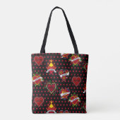 Red Polka Dotted Mom Tattoo Tote Bag (Achterkant)