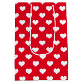 Red Polka Hearts Gift Bag Medium Cadeauzakje (Achterkant)