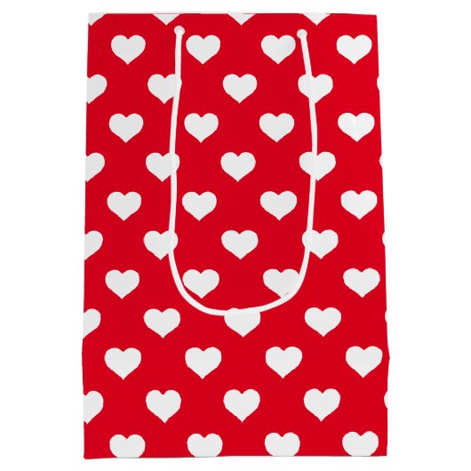 Red Polka Hearts Gift Bag Medium Cadeauzakje (Achterkant)