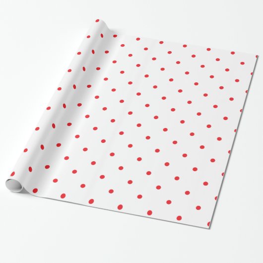 Red Polkadots Small Cadeaupapier (Uitgerold)