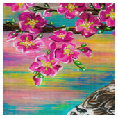Red Poll Cherry Blossom Stof (Close Up)