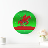 Red Polo Player on green metallic effect field Grote Klok (Huis)