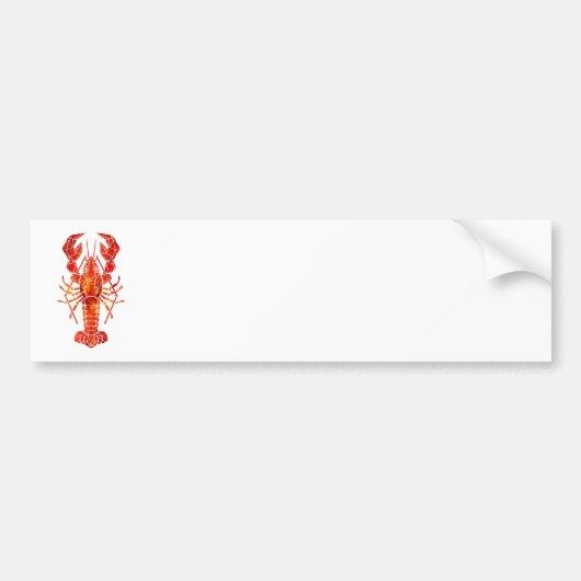 Red polygonal lobster bumpersticker (Voorkant)