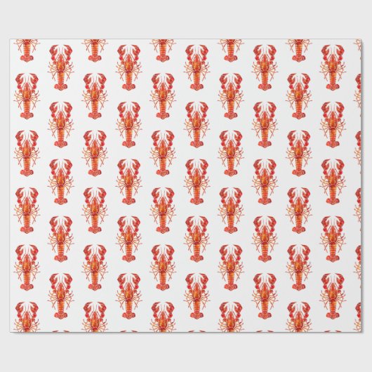 Red polygonal lobster cadeaupapier (Vlak)