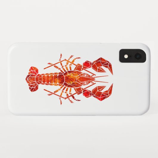 Red polygonal lobster Case-Mate iPhone case (Achterkant (horizontaal))