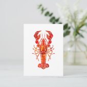 Red polygonal lobster feestdagenkaart (Staand voorkant)