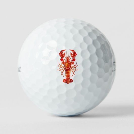 Red polygonal lobster golfballen (Voorkant)