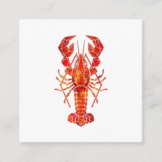 Red polygonal lobster informatiekaartje (Voorkant)