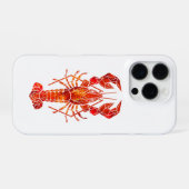 Red polygonal lobster iPhone hoesje (Achterkant horizontaal)