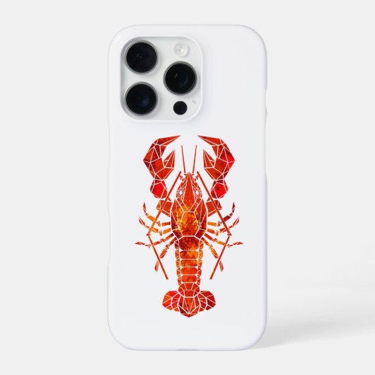 Red polygonal lobster iPhone hoesje (Achterkant)