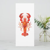 Red polygonal lobster kaart (Staand voorkant)