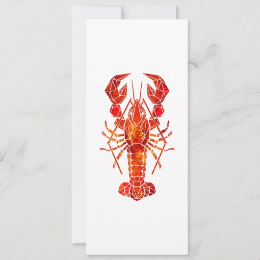 Red polygonal lobster kaart (Voorkant)