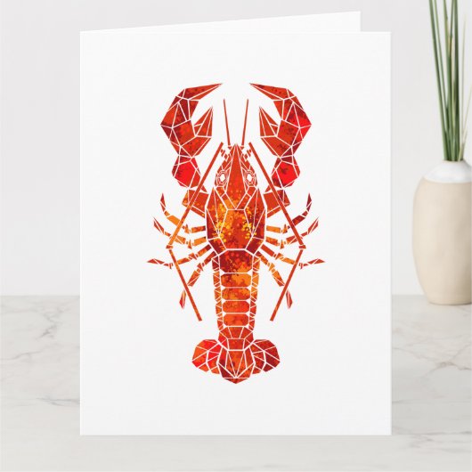 Red polygonal lobster kaart (Voorkant)