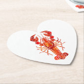 Red polygonal lobster kartonnen onderzetters (Gekanteld)