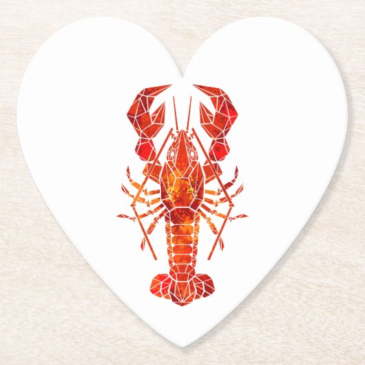 Red polygonal lobster kartonnen onderzetters (Voorkant)
