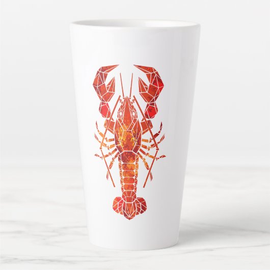 Red polygonal lobster latte mok (Voorkant)