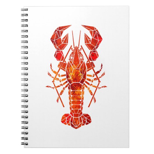 Red polygonal lobster notitieboek (Voorkant)
