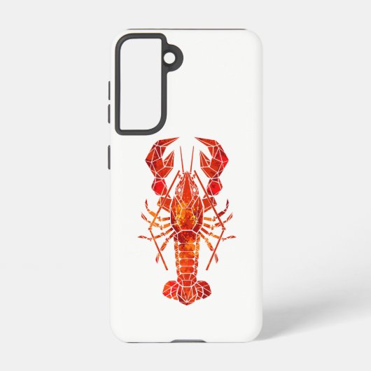 Red polygonal lobster samsung galaxy hoesje (Achterkant)
