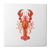 Red polygonal lobster tegeltje (Voorkant)