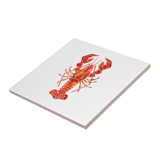 Red polygonal lobster tegeltje (Zijkant)