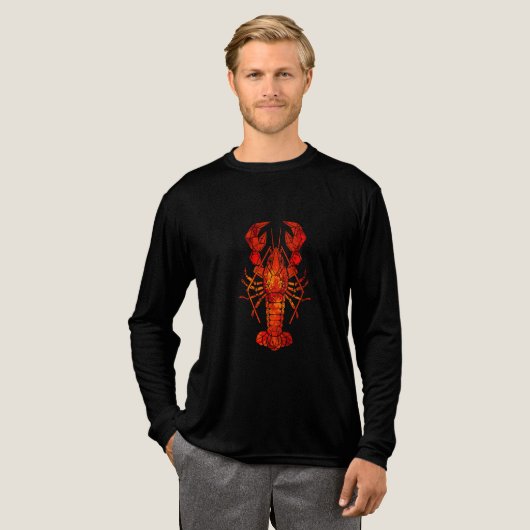 Red polygonal lobster Tri-Blend shirt (Voorkant)
