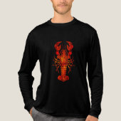 Red polygonal lobster Tri-Blend shirt (Voorkant volledig)