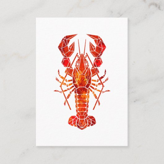 Red polygonal lobster visitekaartje (Voorkant)