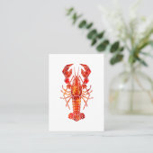 Red polygonal lobster visitekaartje (Staand voorkant)