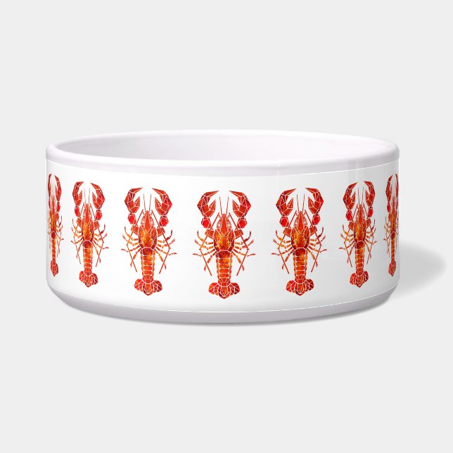 Red polygonal lobster voerbakje (Voorkant)