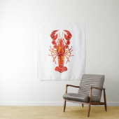 Red polygonal lobster wandkleed (In situ)