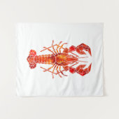 Red polygonal lobster wandkleed (Voorkant (horizontaal))