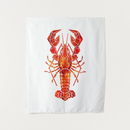 Red polygonal lobster wandkleed (Voorkant)