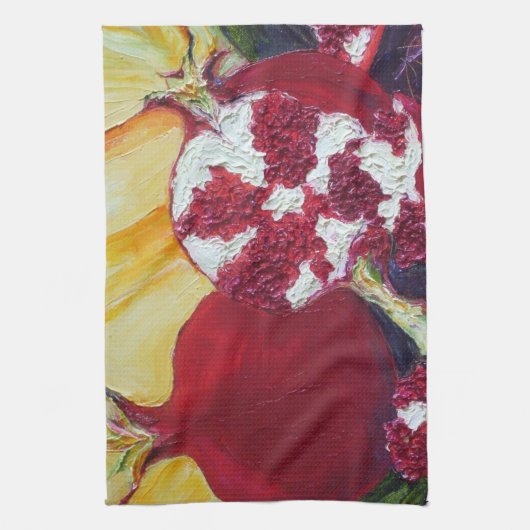 Red Pomegranates Kitchen Towel Theedoek (Verticaal)