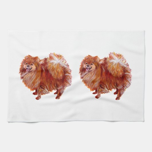 Red Pomeranian Theedoek (Horizontaal)