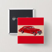 Red Pontiac Torpedo Vierkante Button 5,1 Cm (Voorkant /achterkant)