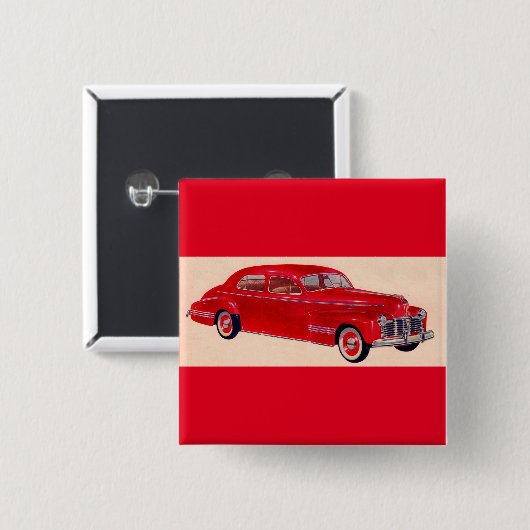 Red Pontiac Torpedo Vierkante Button 5,1 Cm (Voorkant /achterkant)
