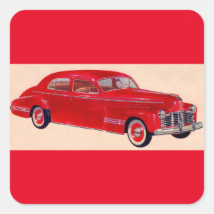 Red Pontiac Torpedo Vierkante Sticker