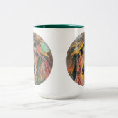 Red Poodle Art Tweekleurige Koffiemok (Center)