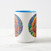 Red Poodle Art Tweekleurige Koffiemok (Center)